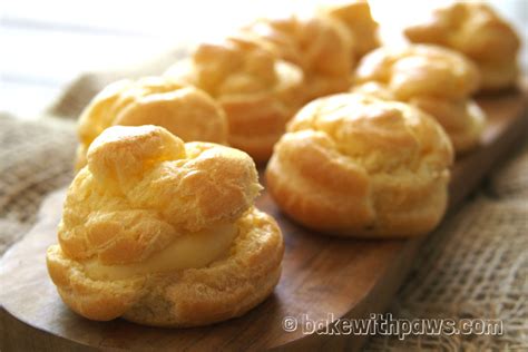 Cream Puff With Custard Filling Bake With Paws