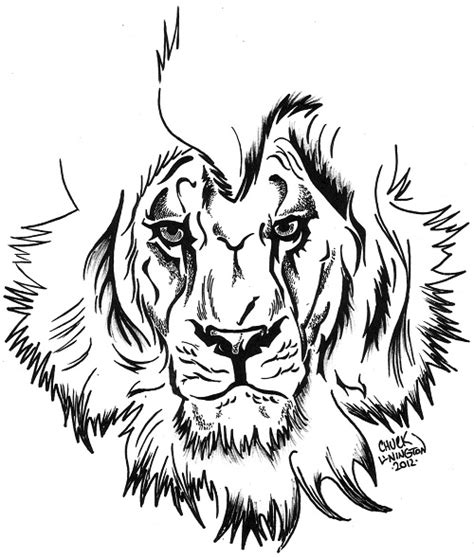 Lion Head Tattoo Sketch At Explore Collection Of