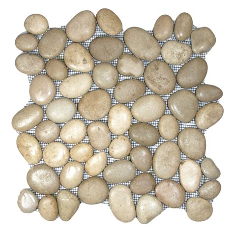 Glazed Java Tan Pebble Tile Modern Shower Floor Tilehub