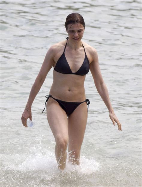 Rachel Weisz Hits The Beach In A Black Bikini Picture Celebrities On