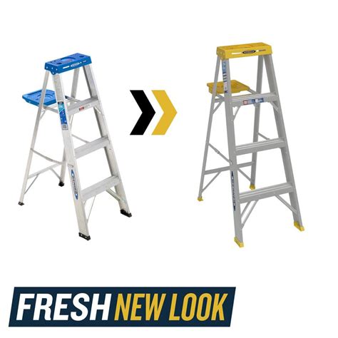 Werner 4 Ft Aluminum Step Ladder 8 Ft Reach Height With 250 Lb Load Capacity Type I Duty