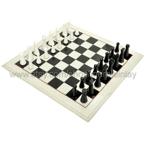 4 Modern Chess Set Mid Century Minimalist Hermann Etsy