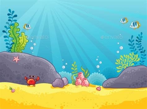 .connect with walt disney records: Marine Background | Cartoon background, Illustration, Sea ...