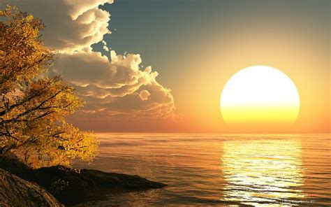 Tapeta Na Monitor Příroda Horizont Západ Slunce Slunce Moře Mraky