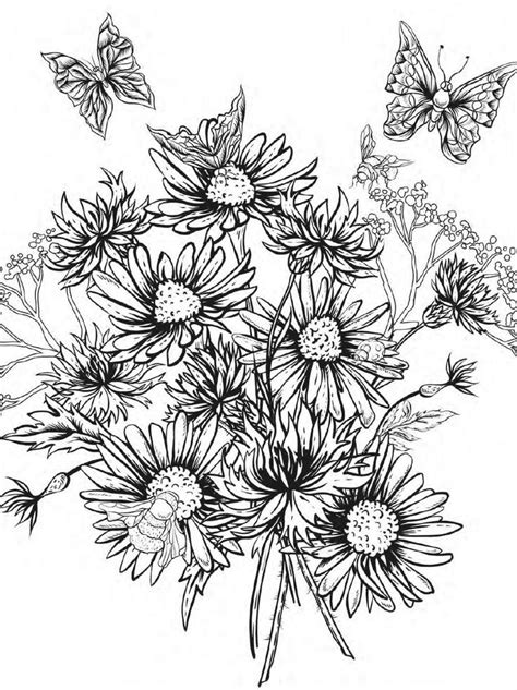 beautiful flowers detailed floral designs coloring book preview flower coloring pages