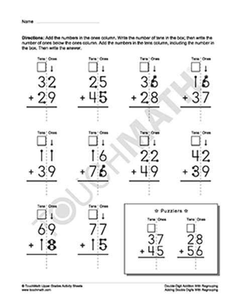 15 printable double digit subtraction worksheets. Welcome to TouchMath, Multisensory Teaching, Learning Math ...