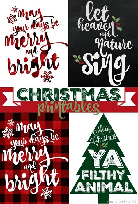 Kindergartners, teachers, and parents who homeschool their kids can print, download, or use the free kindergarten holiday worksheets online. SPARKLY & PLAID CHRISTMAS PRINTABLES - Mad in Crafts