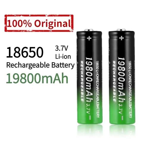 New 18650 19800mah Li Ion Battery Rechargeable Battery 37v For Led