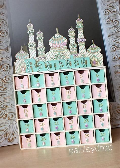 Dawn Ramadan Moschee Adventskalender Mdf Gold Elfenbein Mint