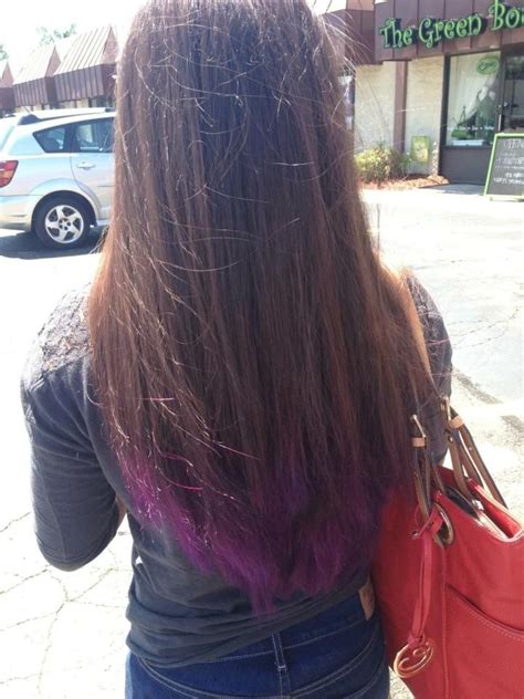 Purple Dip Dye On Brown Hair Hair Pinterest Brown