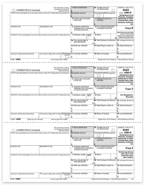 1099r Tax Forms 2023 3up Copy B C 2 Recipient Discounttaxforms