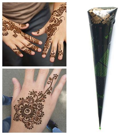 New Henna Brown Cone Waterproof Tribal Tattoo Paste For Stencil Body