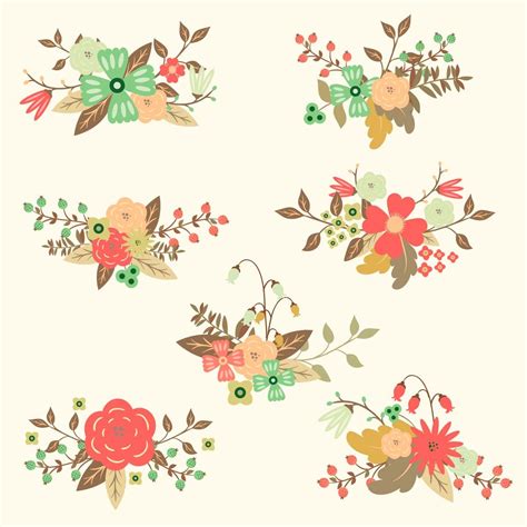 Free Vector Floral Hand Drawn Set Free Download Flower Drawing