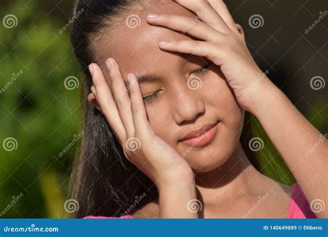 Cute Filipina Teenager Girl Under Stress Stock Image Image Of Stress