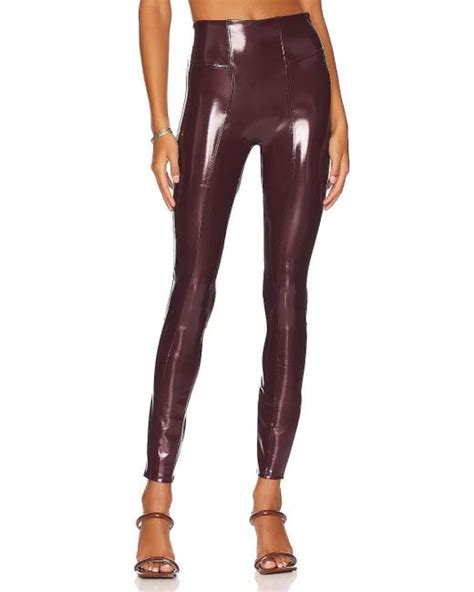 Spanx Faux Patent Leather Leggings In Red Lyst
