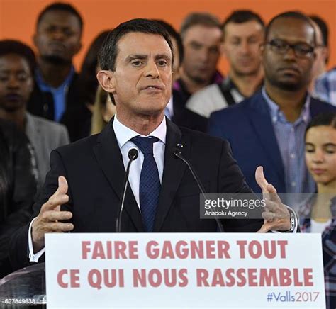Manuel Valls Announces He Is Candidate For France Presidential Elections At Evry Photos And