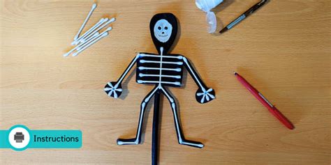 Wooden Skeleton Craft Halloween Crafts Twinkl Twinkl