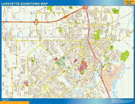 Lafayette Downtown Biggest Wall Map Largest Wall Maps Of The World