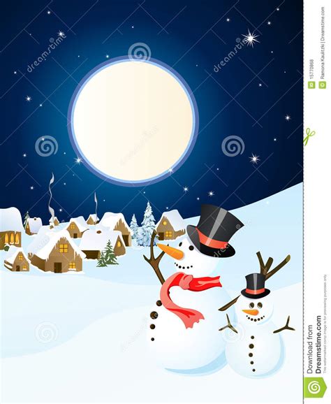 Winter Scene Christmas Card Royalty Free Stock Photos