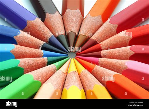 Macro Of Colored Pencils In A Circle Stock Photo Alamy