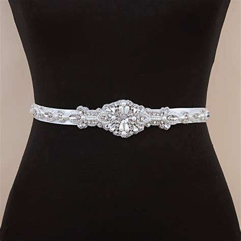 Trixy S388 Luxury Wedding Belts Pearls Womens Belts With Rhinestones