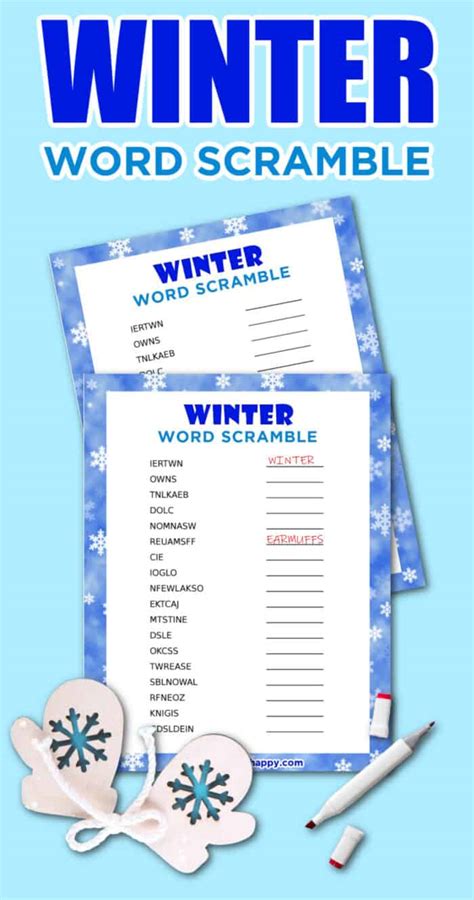 Winter Word Scramble Made With Happy