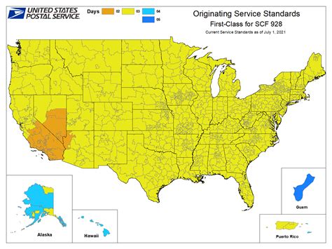 Usps First Class Package Time Map Map Of The Usa With State Names