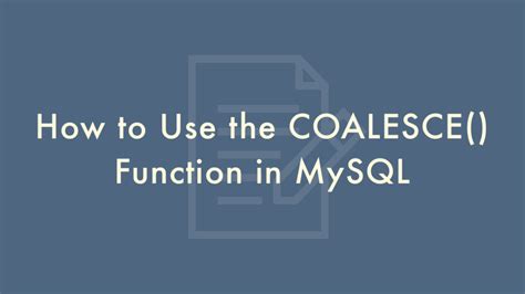 How To Use The Coalesce Function In Mysql Plantpot