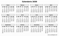 Calendario 2030