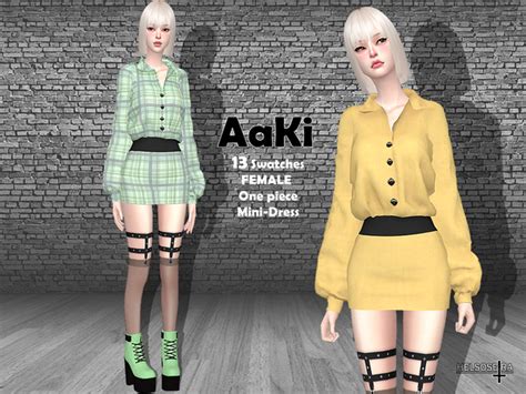 Aaki One Piece Mini Dress By Helsoseira At Tsr Sims 4 Updates