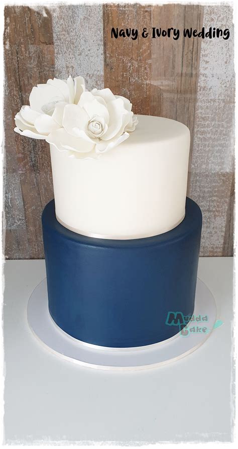 Navy And Ivory Wedding Cake Ivory Wedding Cake Custom Cake Toppers