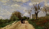 The Path Leading to the House - Camille Corot - WikiArt.org ...