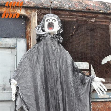 Halloween Props Hanging Hhost Scary Zombie Grim Reaper Head Ghost