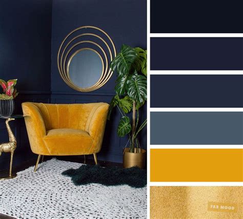 The Best Living Room Color Schemes Navy Blue Yellow