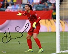 Hope Solo US Women's Soccer Team Autographed 8" x 10" Kicking Red ...