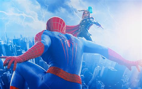 1280x720 Spiderman Vs Thor 720p Hd 4k Wallpapers Images Backgrounds