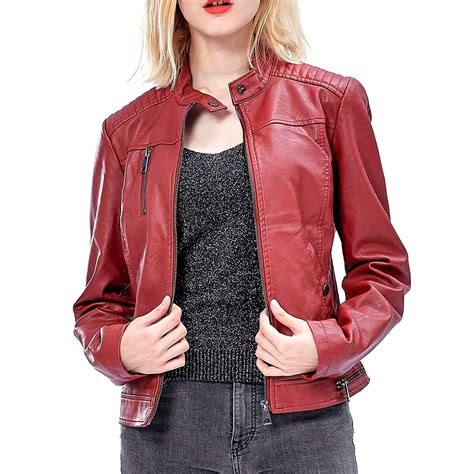 Burgundy Leather Jacket For Women Jacket Empire