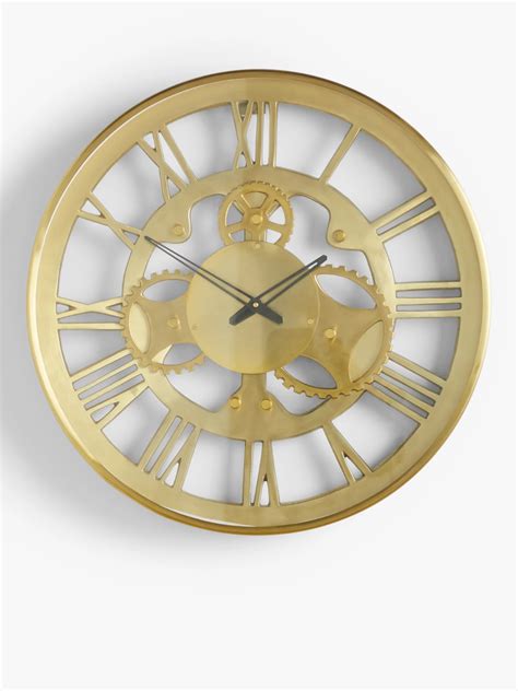 John Lewis And Partners Glass Case Roman Numeral Skeleton Wall Clock