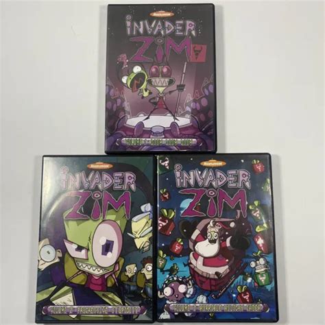 Lot Of 3 Nickelodeon Invader Zim Dvds Volumes 1 2 3 Ntsc Region 1 Free