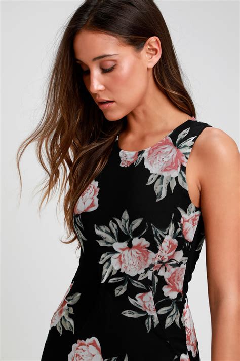 Cute Black Floral Print Dress Maxi Dress Bodycon Dress Lulus