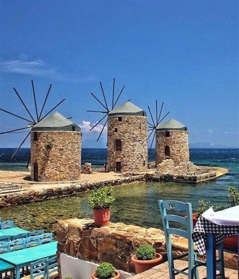 The Windmills Of Chios Island Aegean Sea Greece By Marileta09