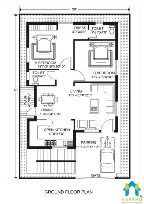 10 Modern 2 Bhk Floor Plan Ideas For Indian Homes Happho