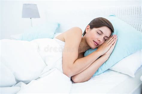 Beautiful Woman Sleeping In Her Bed Stock Image Image Of Beautiful Life 53050589