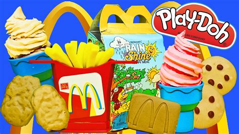 giant mcdonalds happy meal play doh set with happy meal surprise toys playdough treats and blind