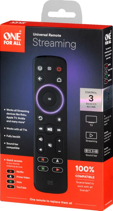 One For All Streamer Remote Black R117935a07 00001 Best Buy