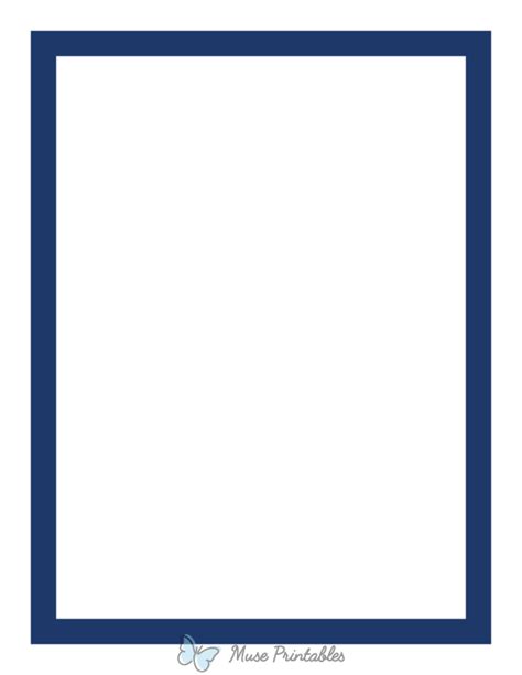 printable navy blue thick line page border