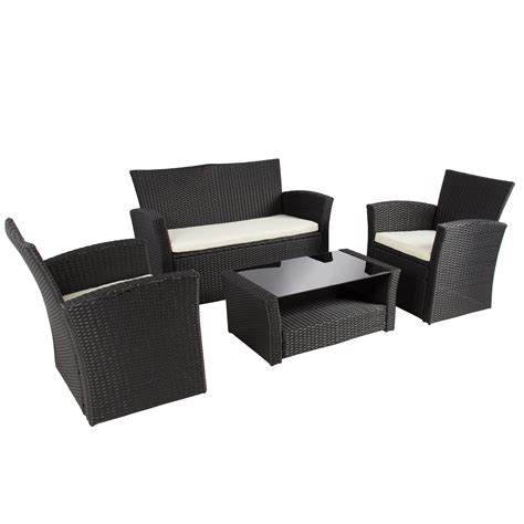 The wicker is very nicely done with even color and feels very sturdy. 4pc Outdoor Patio Garden Furniture Wicker Rattan Sofa Set ...