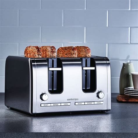 Contempo 4 Slice Stainless Steel Toaster Big W