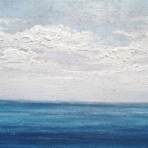 Large Blue Ocean Painting Acrylic Contemporary Ocean Art Etsy