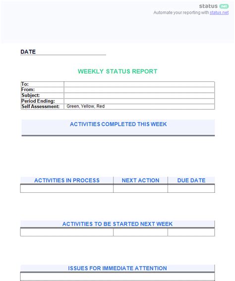 6 Awesome Weekly Status Report Templates Free Download